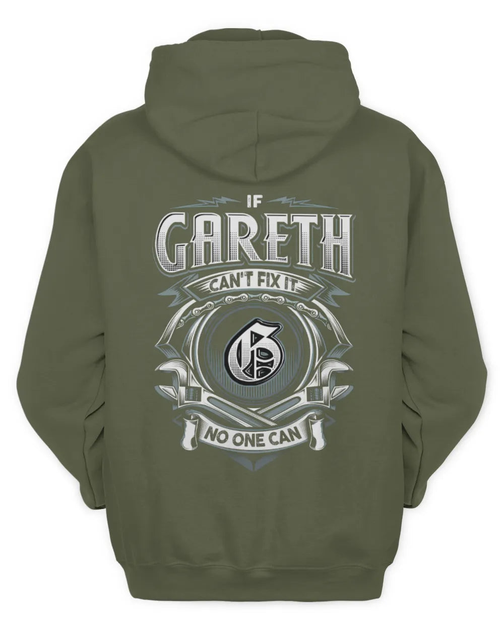 GARETH AP81-K4-626 - Personalized Ahmed Quote Apparel “If Ahmed Can't Fix It, No One Can” - Unisex Hoodie - Military Green