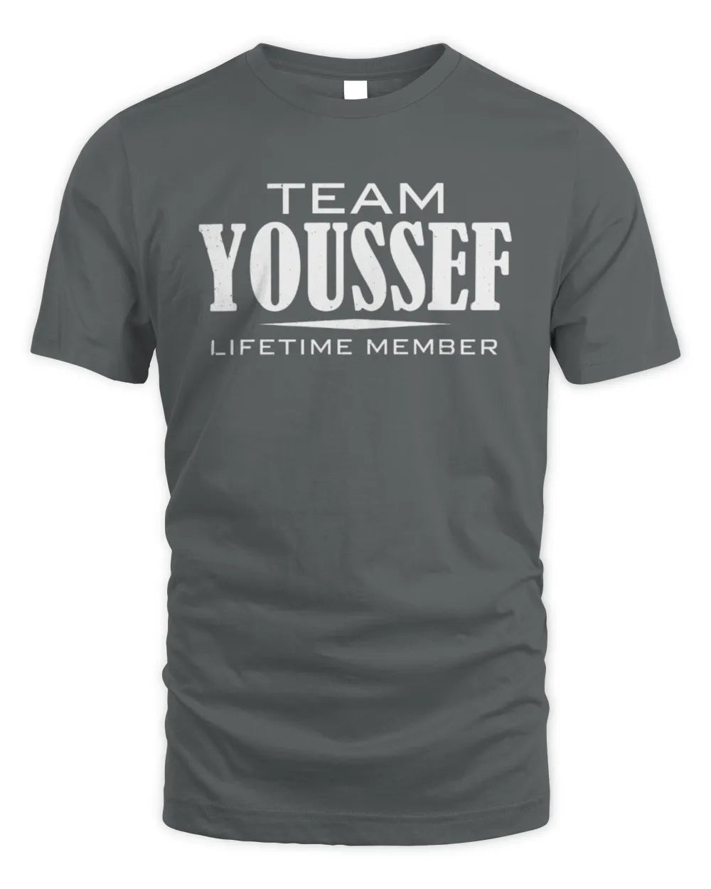 YOUSSEF BL62-K4-128 - Personalized “Team NAME Lifetime Member” - Unisex Standard T-Shirt - Charcoal