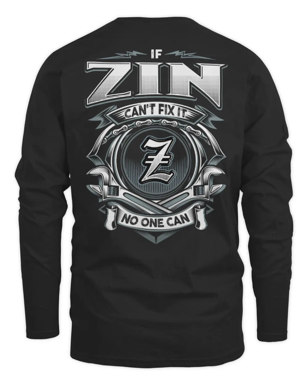 ZIN AP81-K4-626 - Personalized Ahmed Quote Apparel “If Ahmed Can't Fix It, No One Can” - Men's Long Sleeved T-Shirt - Black