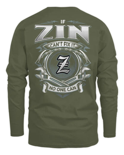 ZIN AP81-K4-626 - Personalized Ahmed Quote Apparel “If Ahmed Can't Fix It, No One Can” - Men's Long Sleeved T-Shirt - Military Green