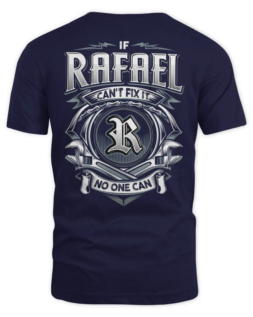 RAFAEL AP81-K4-626 - Personalized Ahmed Quote Apparel “If Ahmed Can't Fix It, No One Can” - Unisex Standard T-Shirt - Navy