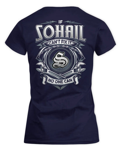 SOHAIL AP81-K4-626 - Personalized Ahmed Quote Apparel “If Ahmed Can't Fix It, No One Can” - Women's Standard T-Shirt - Navy