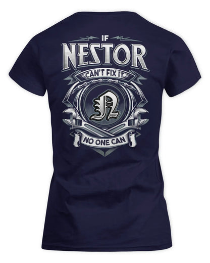 NESTOR AP81-K4-626 - Personalized Ahmed Quote Apparel “If Ahmed Can't Fix It, No One Can” - Women's Standard T-Shirt - Navy