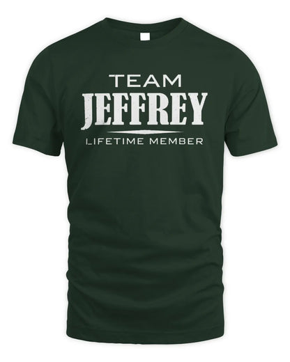 JEFFREY BL62-K4-128 - Personalized “Team NAME Lifetime Member” - Unisex Standard T-Shirt - Forest Green