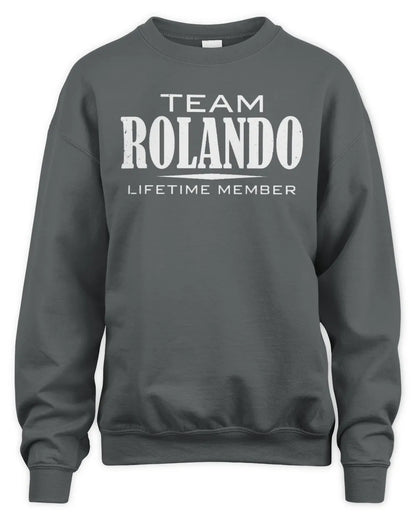 ROLANDO BL62-K4-128 - Personalized “Team NAME Lifetime Member” - Unisex Sweatshirt - Charcoal