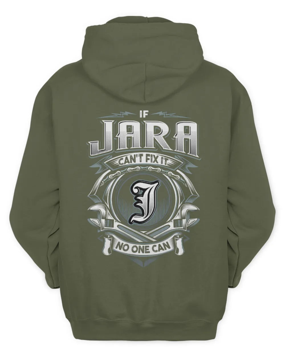 JARA AP81-K4-626 - Personalized Ahmed Quote Apparel “If Ahmed Can't Fix It, No One Can” - Unisex Hoodie - Military Green