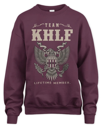 KHLF TP06-K82 – Personalized Classic Style Apparel “Team NAME Lifetime Member” - Unisex Sweatshirt - Maroon