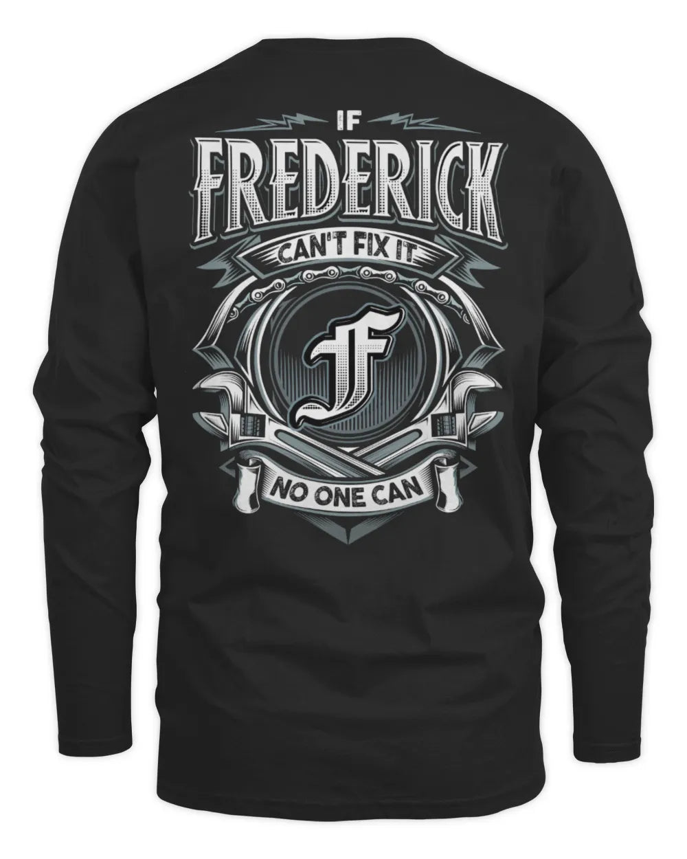 FREDERICK AP81-K4-626 - Personalized Ahmed Quote Apparel “If Ahmed Can't Fix It, No One Can” - Men's Long Sleeved T-Shirt - Black