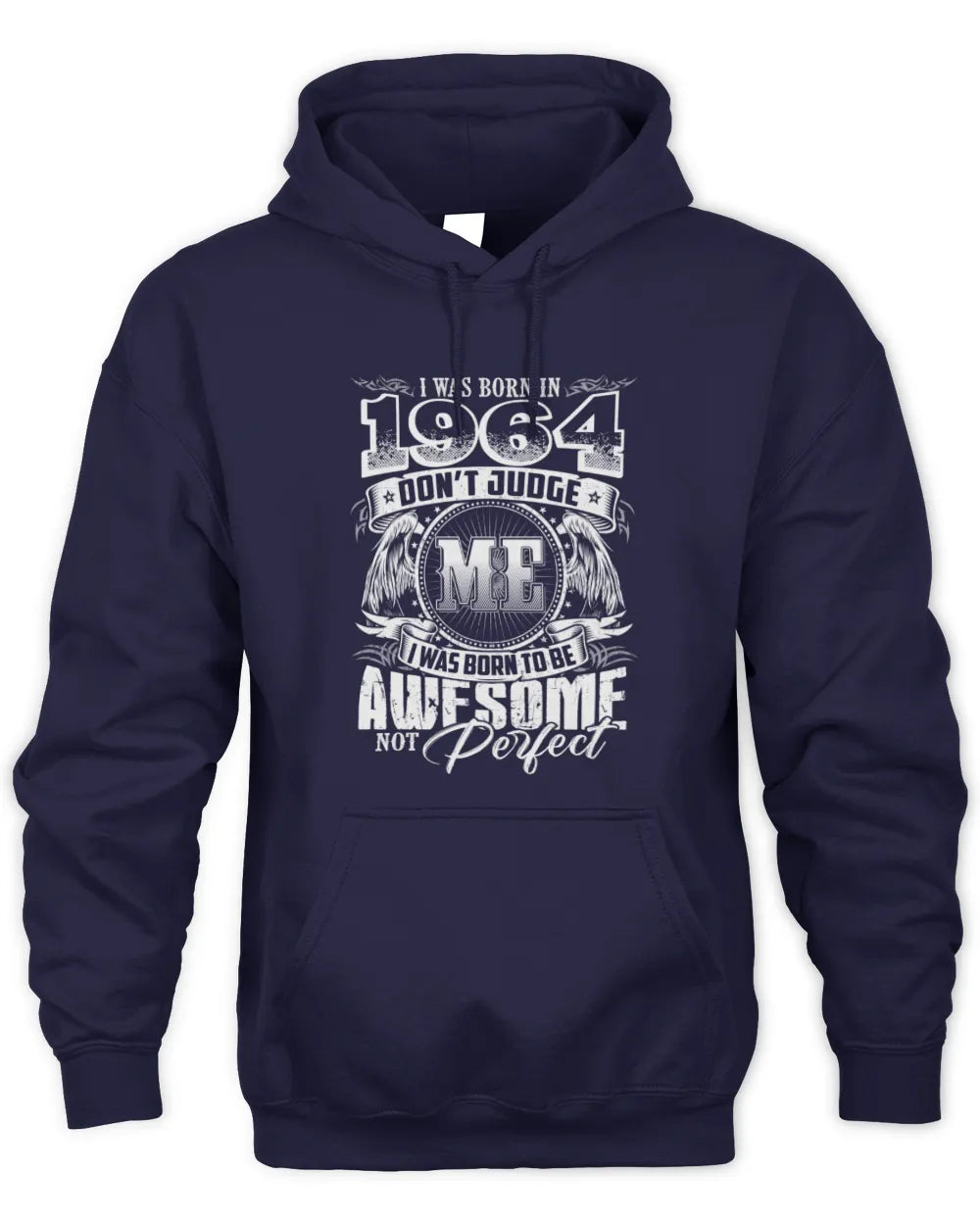 1964 HH89-K2 – Awesome Birth Year Quote T-Shirt - Unisex Hoodie - Navy