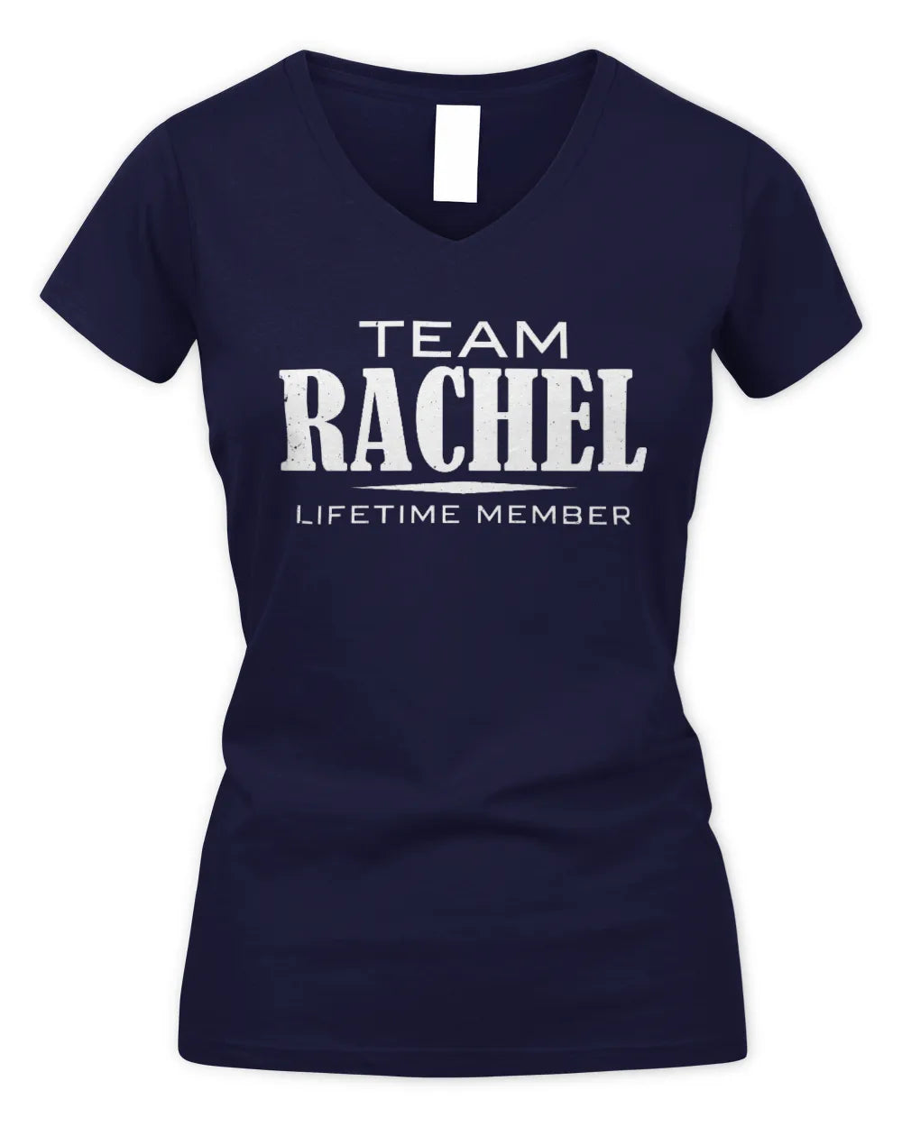 RACHEL BL62-K4-128 - Personalized “Team NAME Lifetime Member” - Women's V-Neck T-Shirt - Navy