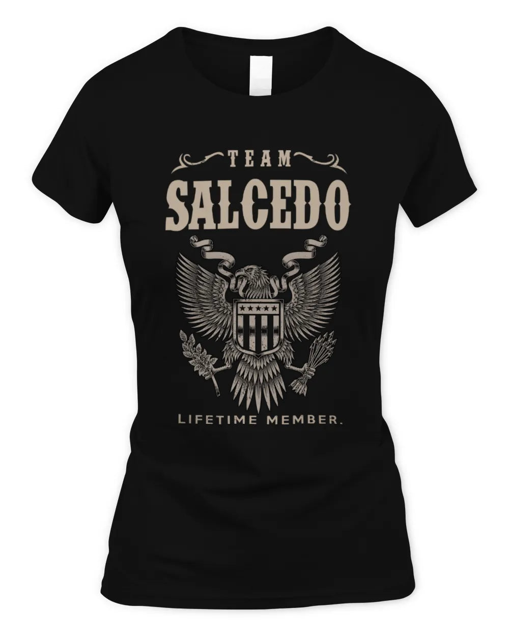 SALCEDO TP06-K82 – Personalized Classic Style Apparel “Team NAME Lifetime Member” - Women's Standard T-Shirt - Black