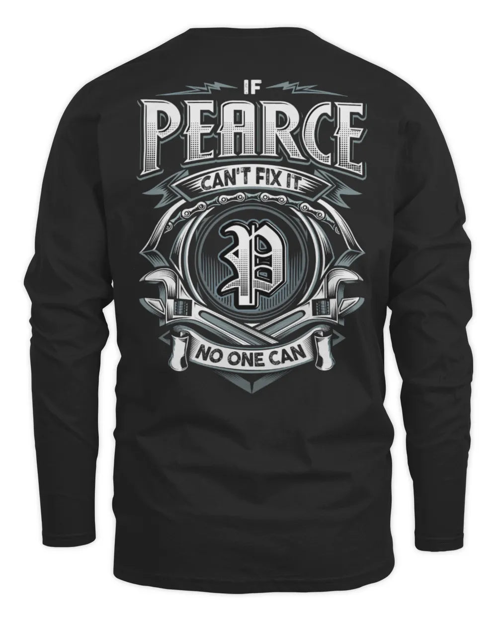 PEARCE AP81-K4-626 - Personalized Ahmed Quote Apparel “If Ahmed Can't Fix It, No One Can” - Men's Long Sleeved T-Shirt - Black