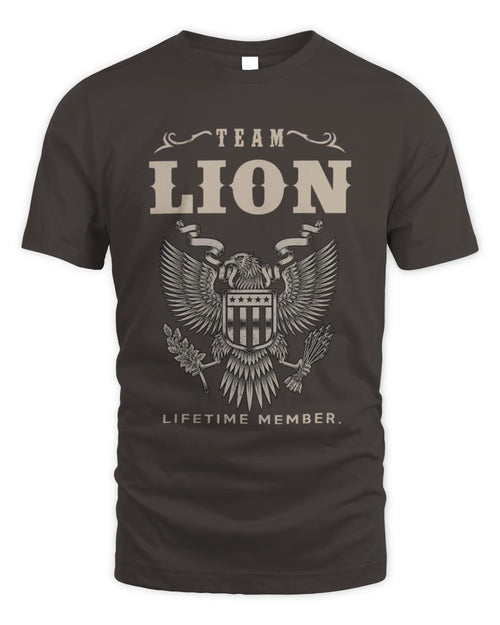 LION TP06-K82 – Personalized Classic Style Apparel “Team NAME Lifetime Member” - Unisex Standard T-Shirt - Dark Chocolate