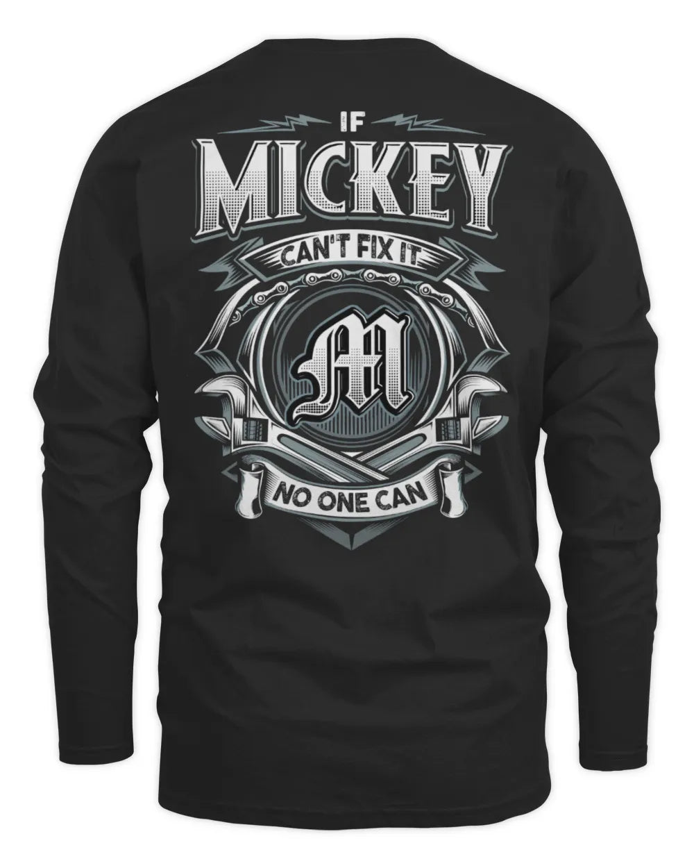 MICKEY AP81-K4-626 - Personalized Ahmed Quote Apparel “If Ahmed Can't Fix It, No One Can” - Men's Long Sleeved T-Shirt - Black