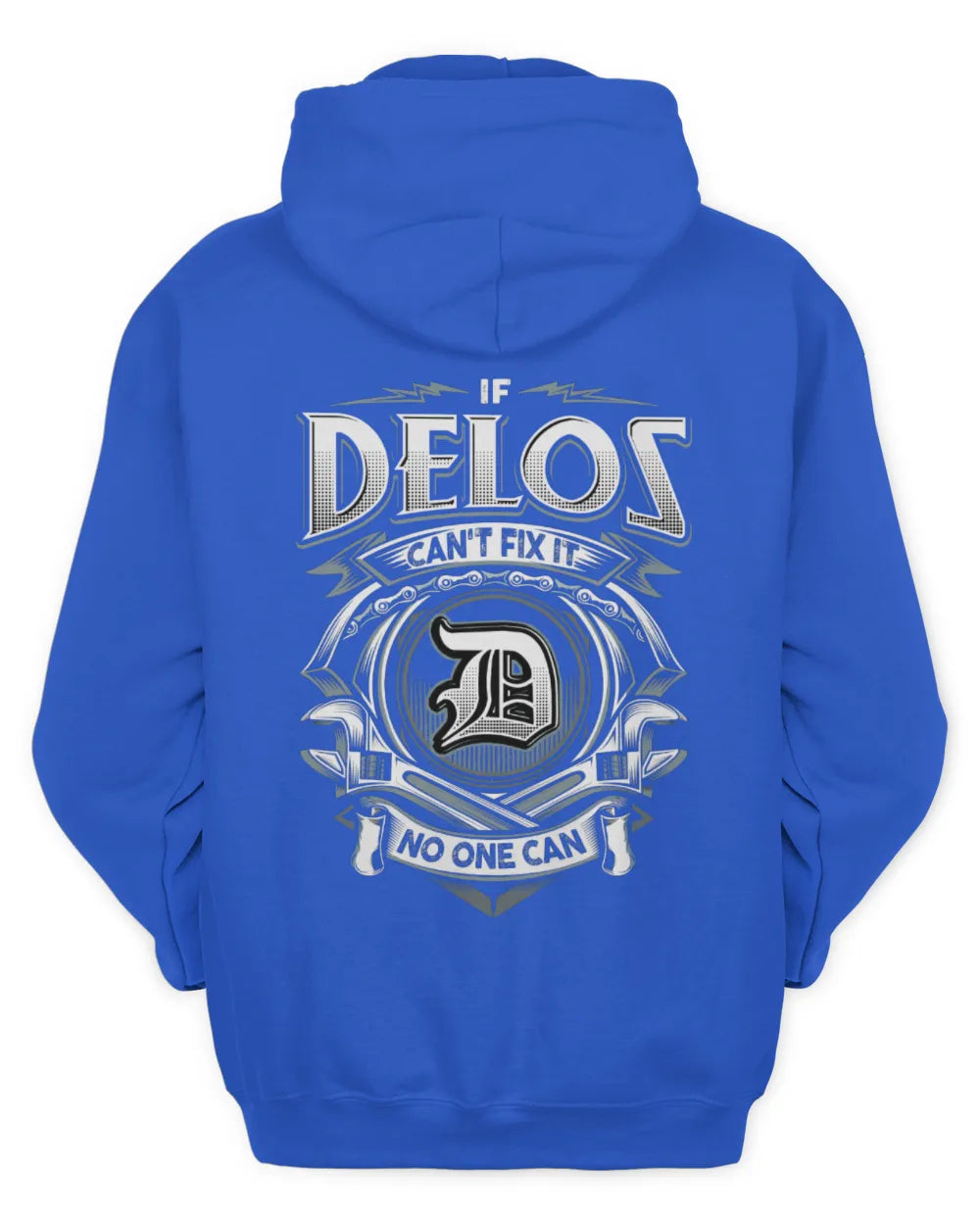 DELOS AP81-K4-626 - Personalized Ahmed Quote Apparel “If Ahmed Can't Fix It, No One Can” - Unisex Hoodie - Royal