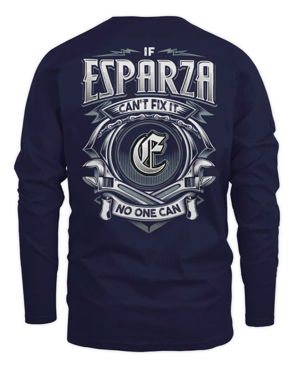 ESPARZA AP81-K4-626 - Personalized Ahmed Quote Apparel “If Ahmed Can't Fix It, No One Can” - Men's Long Sleeved T-Shirt - Navy