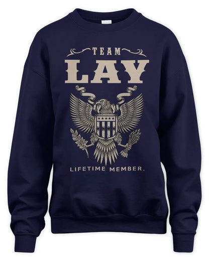 LAY TP06-K82 – Personalized Classic Style Apparel “Team NAME Lifetime Member” - Unisex Sweatshirt - Navy