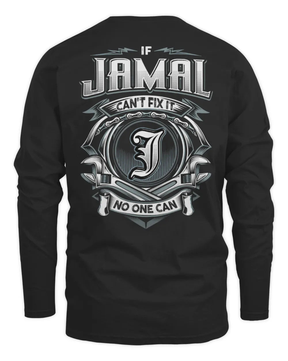 JAMAL AP81-K4-626 - Personalized Ahmed Quote Apparel “If Ahmed Can't Fix It, No One Can” - Men's Long Sleeved T-Shirt - Black