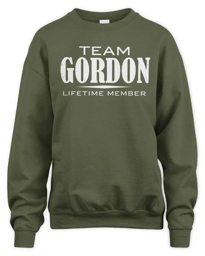 GORDON BL62-K4-128 - Personalized “Team NAME Lifetime Member” - Unisex Sweatshirt - Military Green