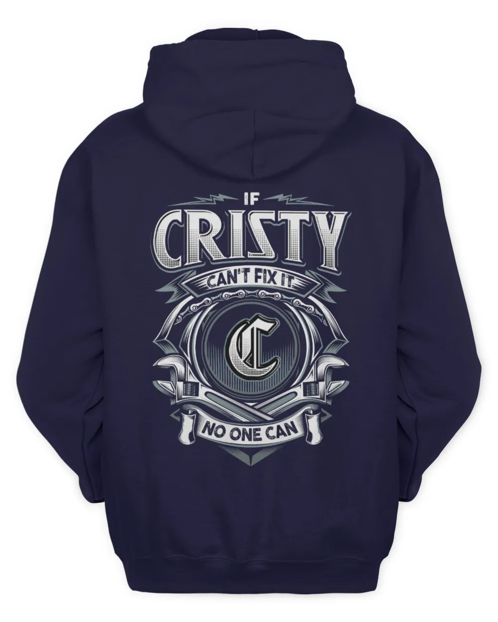 CRISTY AP81-K4-626 - Personalized Ahmed Quote Apparel “If Ahmed Can't Fix It, No One Can” - Unisex Hoodie - Navy