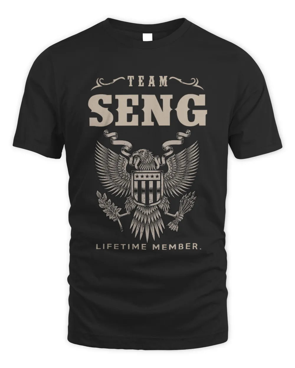SENG TP06-K82 – Personalized Classic Style Apparel “Team NAME Lifetime Member” - Unisex Standard T-Shirt - Black
