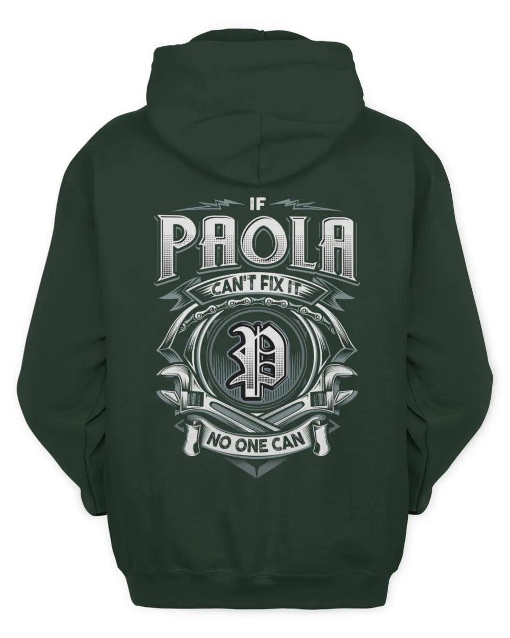 PAOLA AP81-K4-626 - Personalized Ahmed Quote Apparel “If Ahmed Can't Fix It, No One Can” - Unisex Hoodie - Forest Green