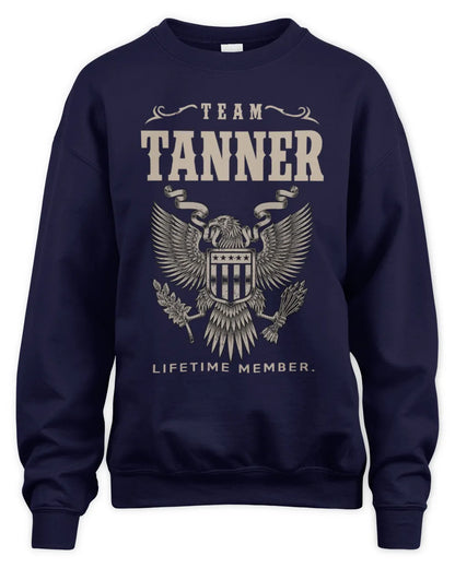 TANNER TP06-K82 – Personalized Classic Style Apparel “Team NAME Lifetime Member” - Unisex Sweatshirt - Navy