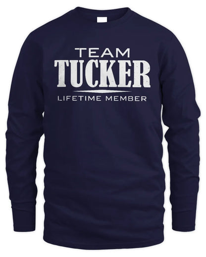 TUCKER BL62-K4-128 - Personalized “Team NAME Lifetime Member” - Men's Long Sleeved T-Shirt - Navy