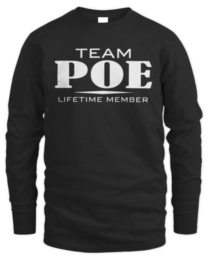POE BL62-K4-128 - Personalized “Team NAME Lifetime Member” - Men's Long Sleeved T-Shirt - Black