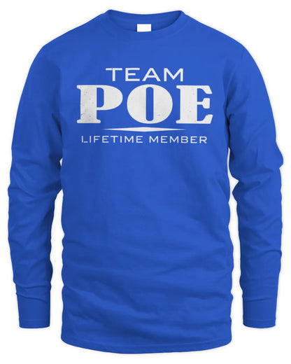 POE BL62-K4-128 - Personalized “Team NAME Lifetime Member” - Men's Long Sleeved T-Shirt - Royal
