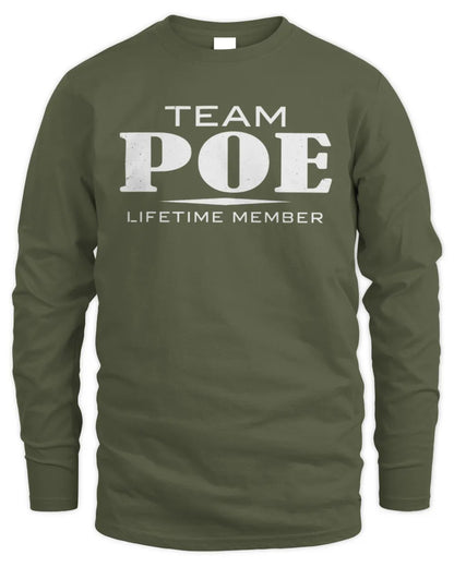 POE BL62-K4-128 - Personalized “Team NAME Lifetime Member” - Men's Long Sleeved T-Shirt - Military Green