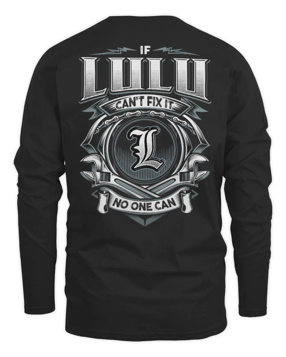 LULU AP81-K4-626 - Personalized Ahmed Quote Apparel “If Ahmed Can't Fix It, No One Can” - Men's Long Sleeved T-Shirt - Black