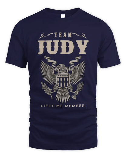 JUDY TP06-K82 – Personalized Classic Style Apparel “Team NAME Lifetime Member” - Unisex Standard T-Shirt - Navy