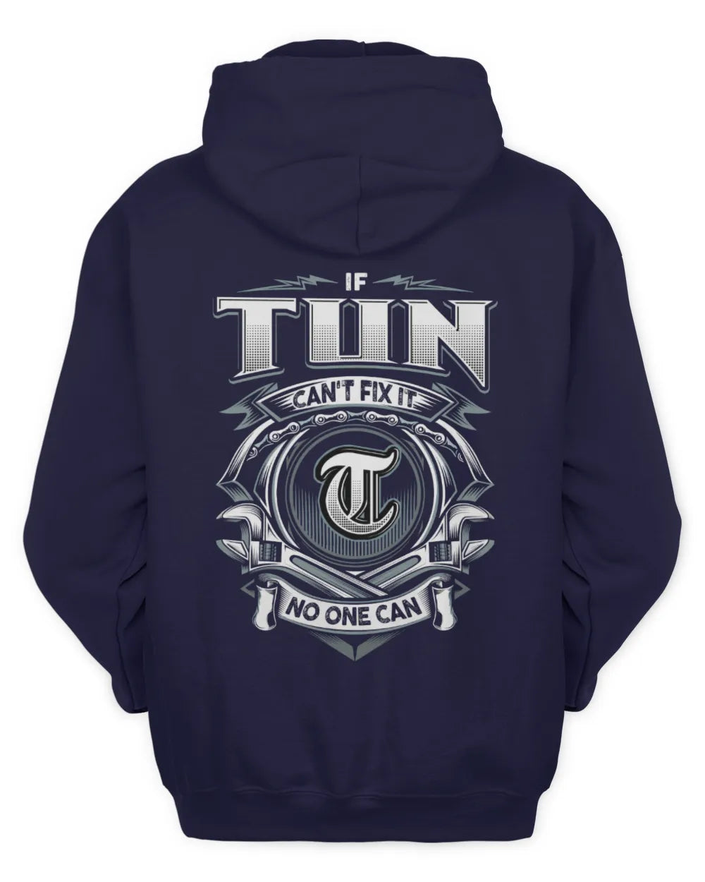 TUN AP81-K4-626 - Personalized Ahmed Quote Apparel “If Ahmed Can't Fix It, No One Can” - Unisex Hoodie - Navy