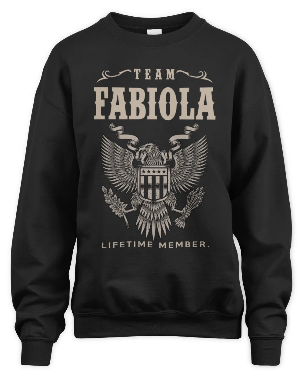 FABIOLA TP06-K82 – Personalized Classic Style Apparel “Team NAME Lifetime Member” - Unisex Sweatshirt - Black