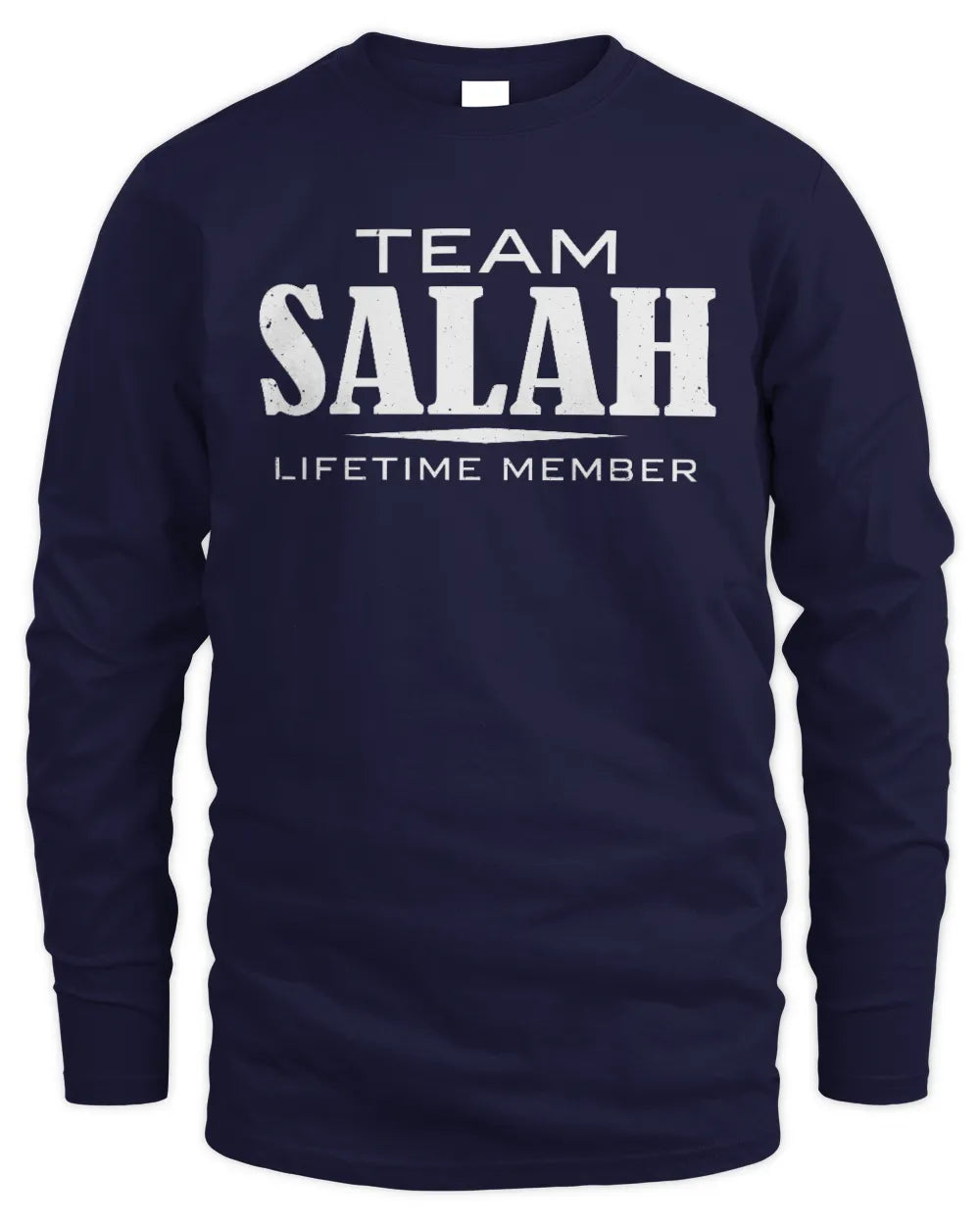 SALAH BL62-K4-128 - Personalized “Team NAME Lifetime Member” - Men's Long Sleeved T-Shirt - Navy