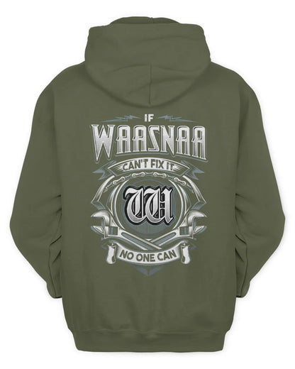 WAASNAA AP81-K4-626 - Personalized Ahmed Quote Apparel “If Ahmed Can't Fix It, No One Can” - Unisex Hoodie - Military Green