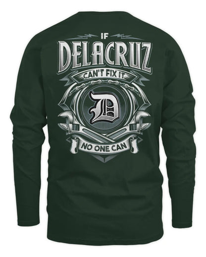 DELACRUZ AP81-K4-626 - Personalized Ahmed Quote Apparel “If Ahmed Can't Fix It, No One Can” - Men's Long Sleeved T-Shirt - Forest Green