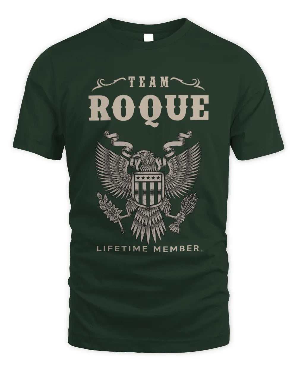 ROQUE TP06-K82 – Personalized Classic Style Apparel “Team NAME Lifetime Member” - Unisex Standard T-Shirt - Forest Green