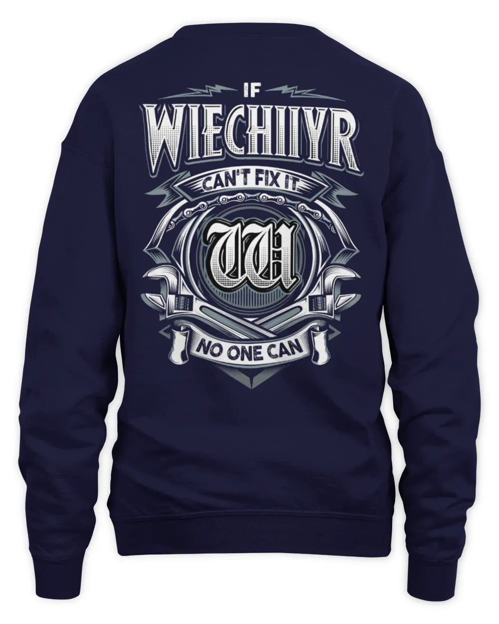 WIECHIIYR AP81-K4-626 - Personalized Ahmed Quote Apparel “If Ahmed Can't Fix It, No One Can” - Unisex Sweatshirt - Navy