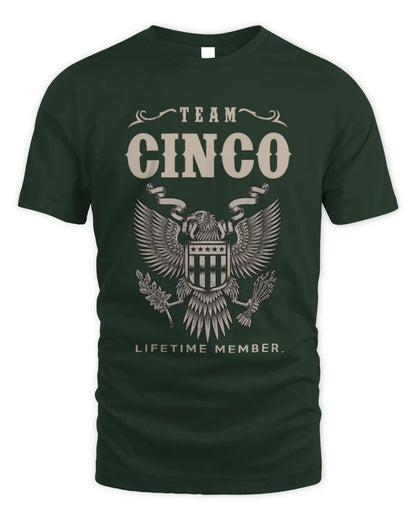 CINCO TP06-K82 – Personalized Classic Style Apparel “Team NAME Lifetime Member” - Unisex Standard T-Shirt - Forest Green