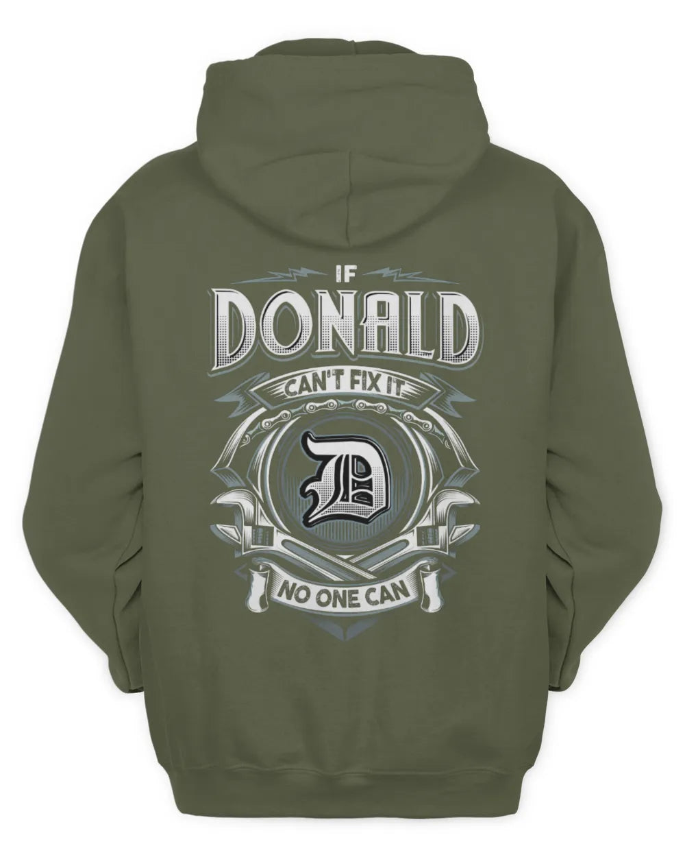DONALD AP81-K4-626 - Personalized Ahmed Quote Apparel “If Ahmed Can't Fix It, No One Can” - Unisex Hoodie - Military Green