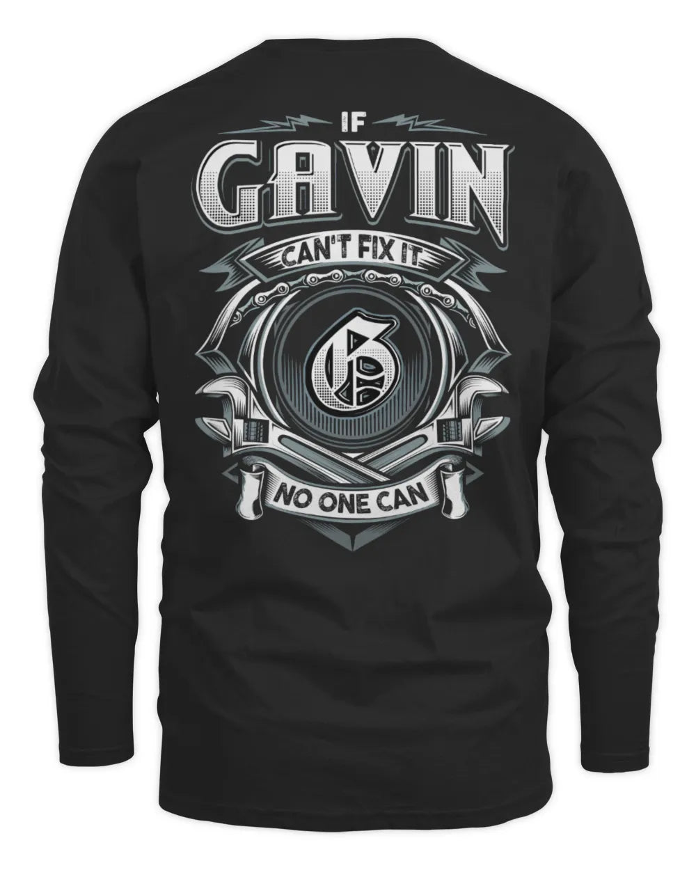 GAVIN AP81-K4-626 - Personalized Ahmed Quote Apparel “If Ahmed Can't Fix It, No One Can” - Men's Long Sleeved T-Shirt - Black