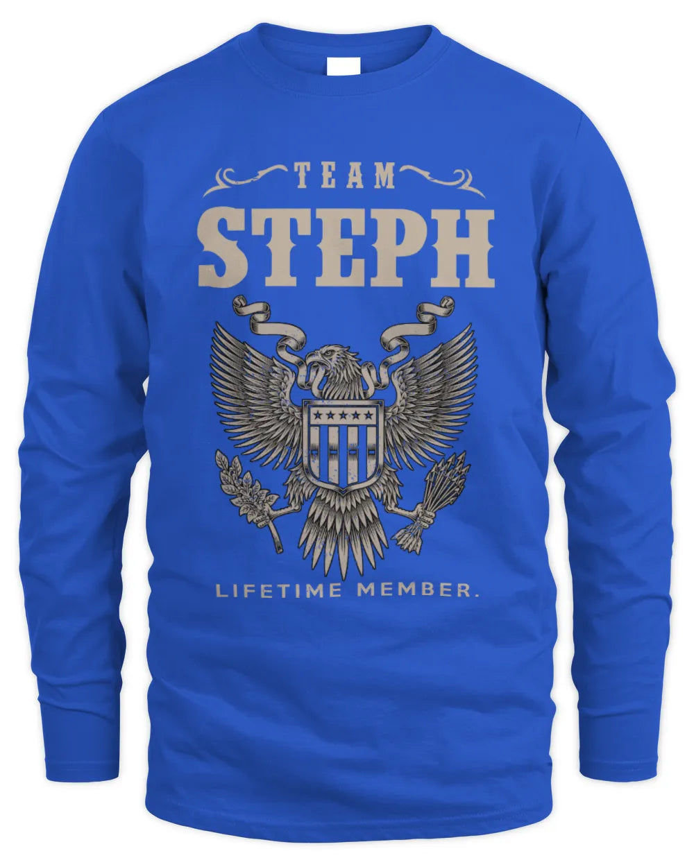 STEPH TP06-K82 – Personalized Classic Style Apparel “Team NAME Lifetime Member” - Men's Long Sleeved T-Shirt - Royal