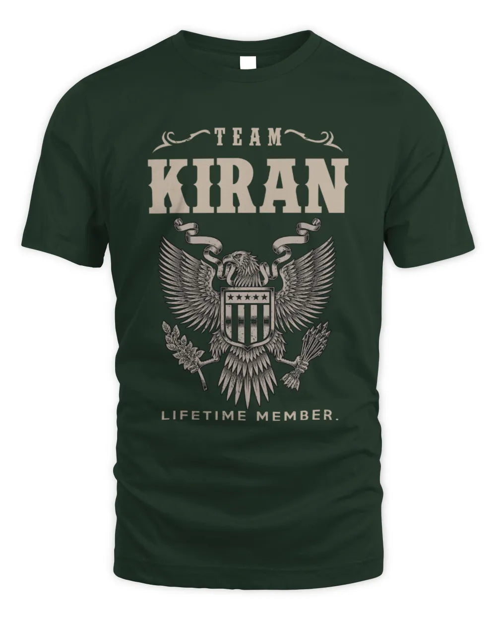 KIRAN TP06-K82 – Personalized Classic Style Apparel “Team NAME Lifetime Member” - Unisex Standard T-Shirt - Forest Green