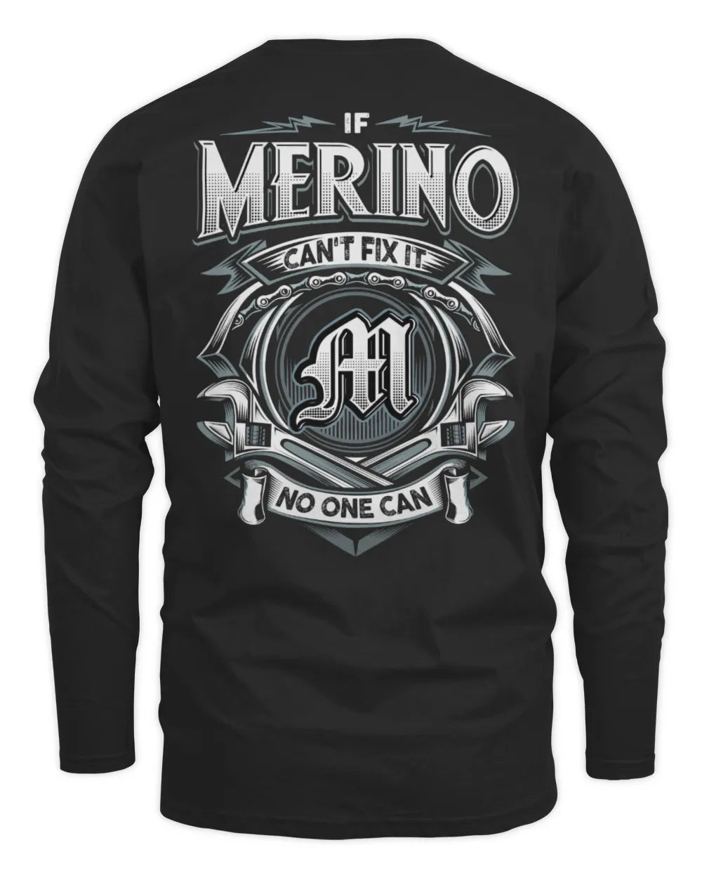 MERINO AP81-K4-626 - Personalized Ahmed Quote Apparel “If Ahmed Can't Fix It, No One Can” - Men's Long Sleeved T-Shirt - Black