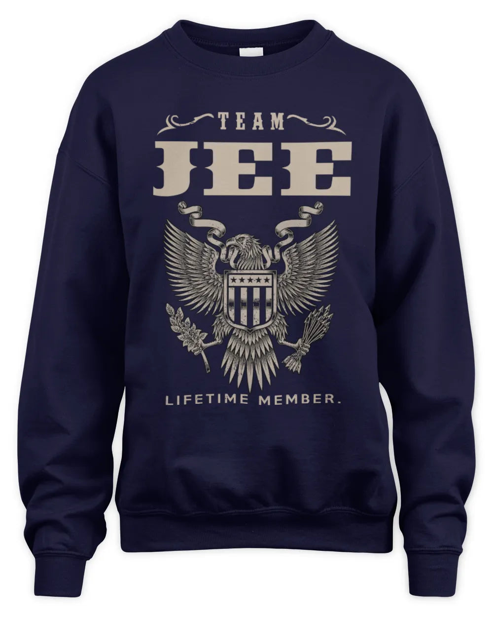 JEE TP06-K82 – Personalized Classic Style Apparel “Team NAME Lifetime Member” - Unisex Sweatshirt - Navy