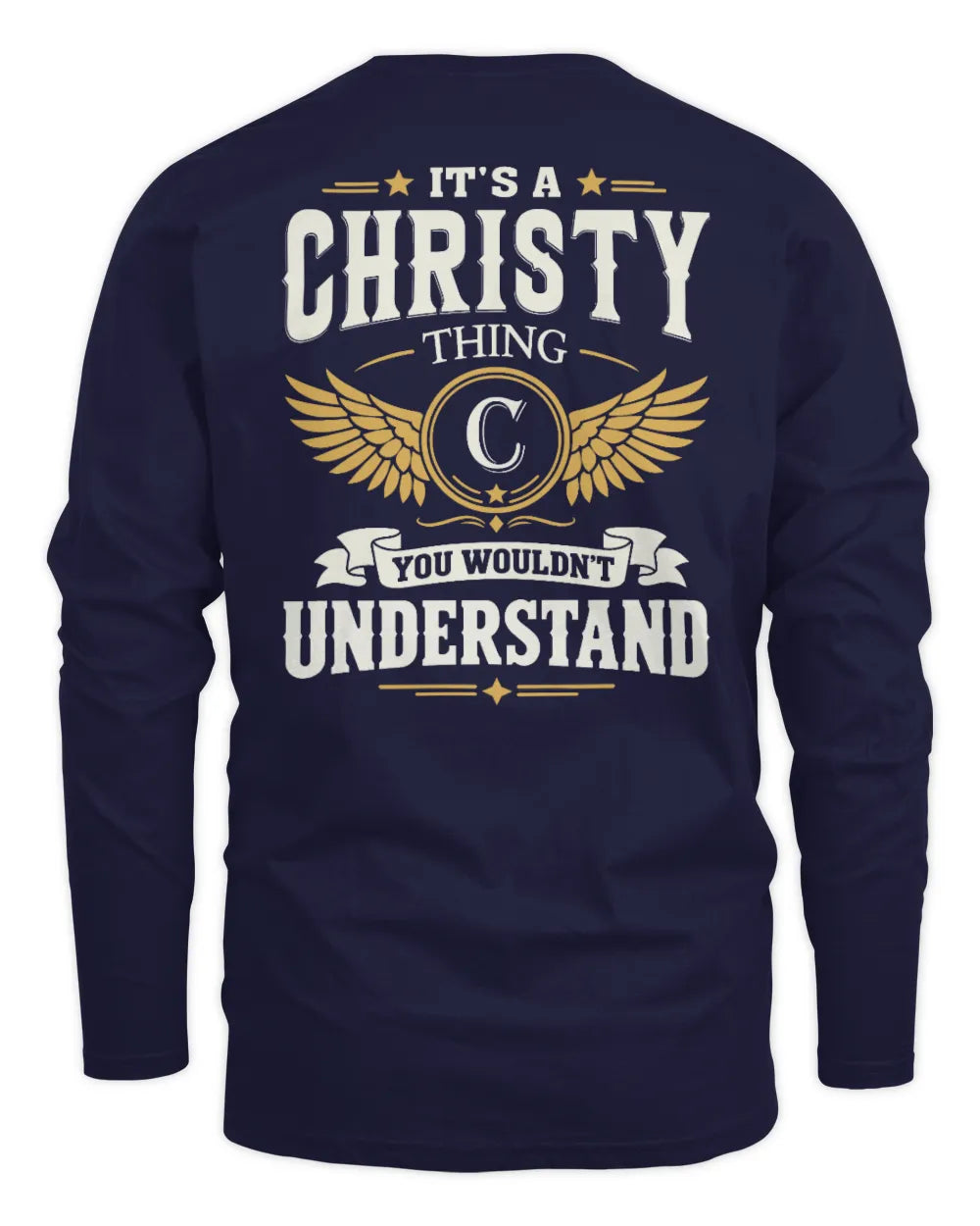 CHRISTY KT06-M008 It’s a [NAME] Thing – You Wouldn’t Understand | Personalized Vintage T-Shirt - Men's Long Sleeved T-Shirt - Navy