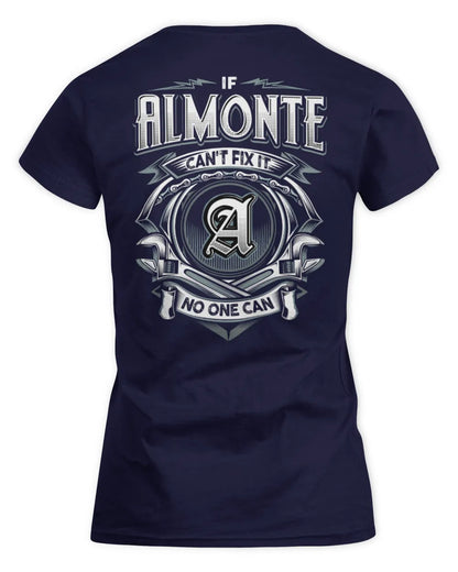 ALMONTE AP81-K4-626 - Personalized Ahmed Quote Apparel “If Ahmed Can't Fix It, No One Can” - Women's Standard T-Shirt - Navy