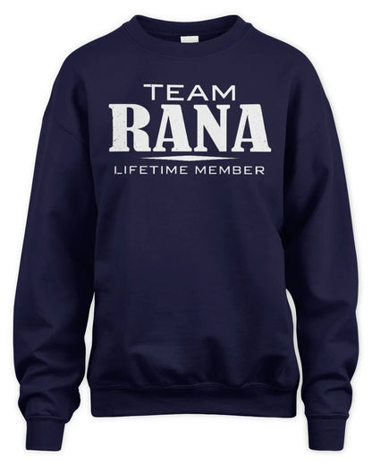 RANA BL62-K4-128 - Personalized “Team NAME Lifetime Member” - Unisex Sweatshirt - Navy